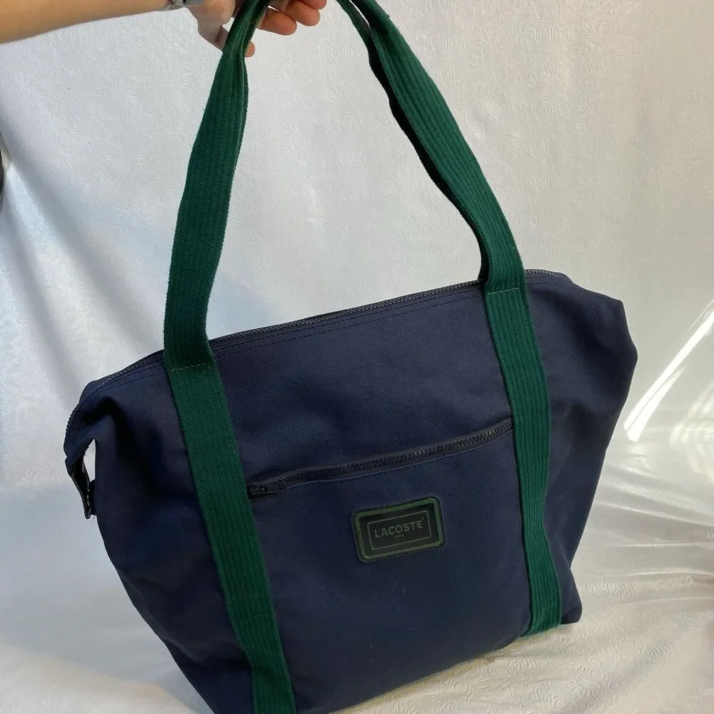 Vintage Lacoste Navy Blue Canvas Tote Bag